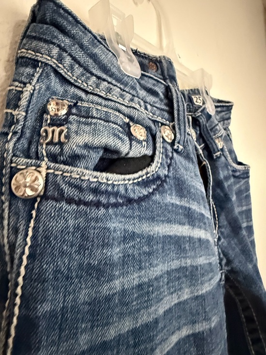 Miss Me Indigo Flare Jeans with Embellished Pockets - Picture 2 of 9